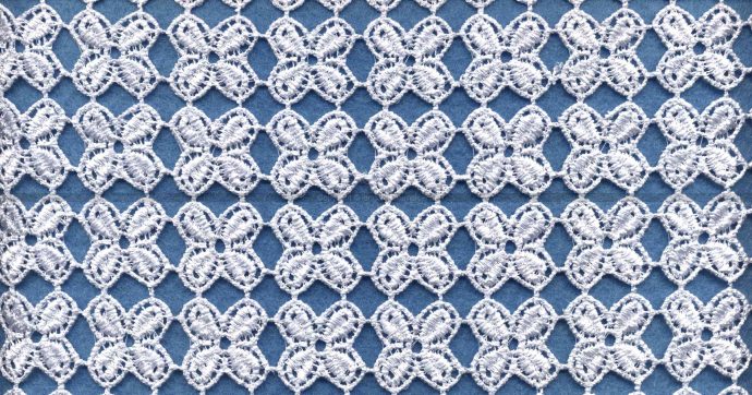 tessuto macramè bianco